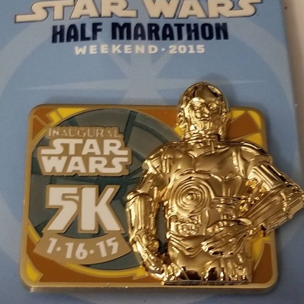 Disney Pin C3P0 Star Wars Inaugural 2015 Half Marathon Weekend 5K RunDisney DLR